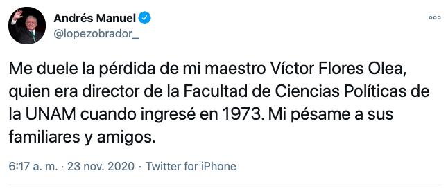 Victor Flores Olea Twitter