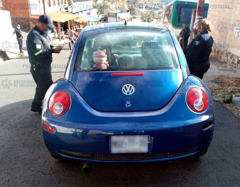 Vehículo robado en Malinalco