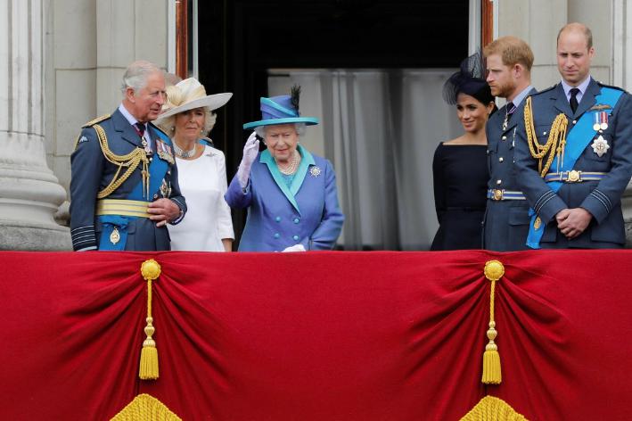 El Duque de Edimburgo, la Reina Isabel II y los Duques de Sussex