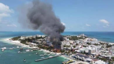 Incendio en Isla Mujeres