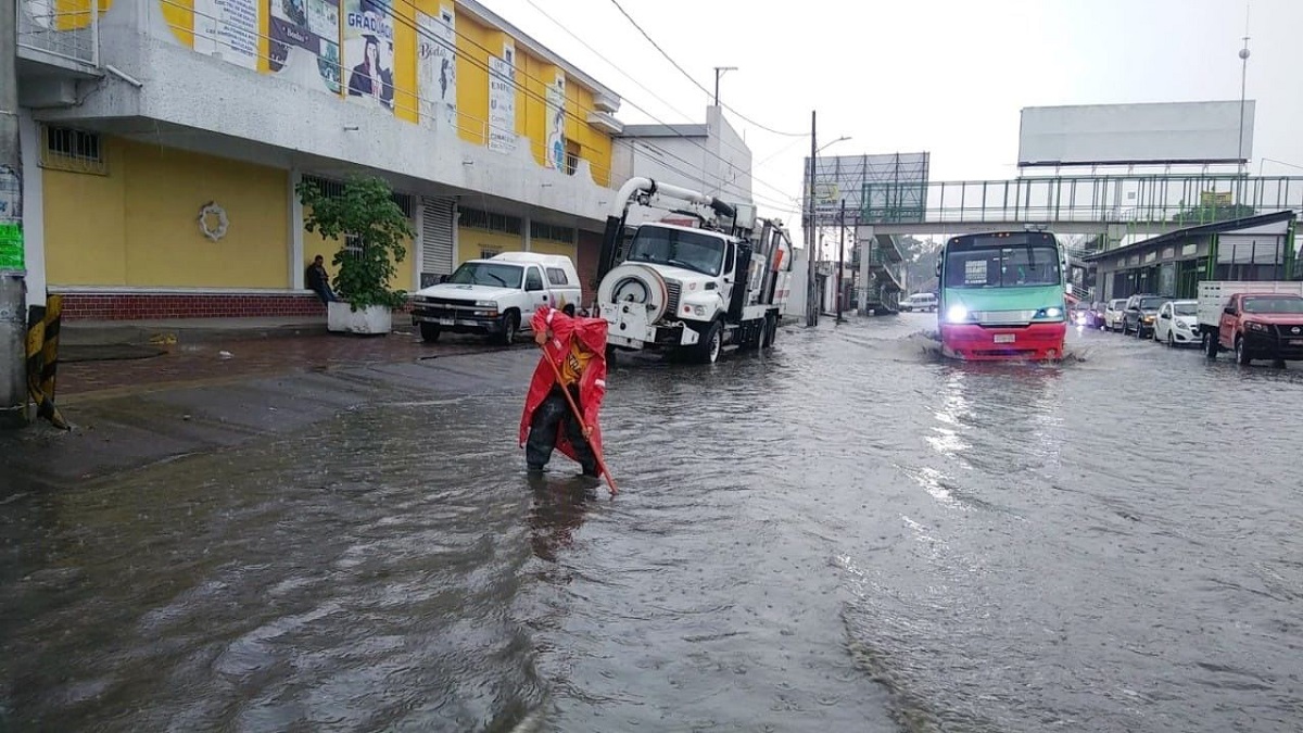 Calles inundadas en Ecatepec