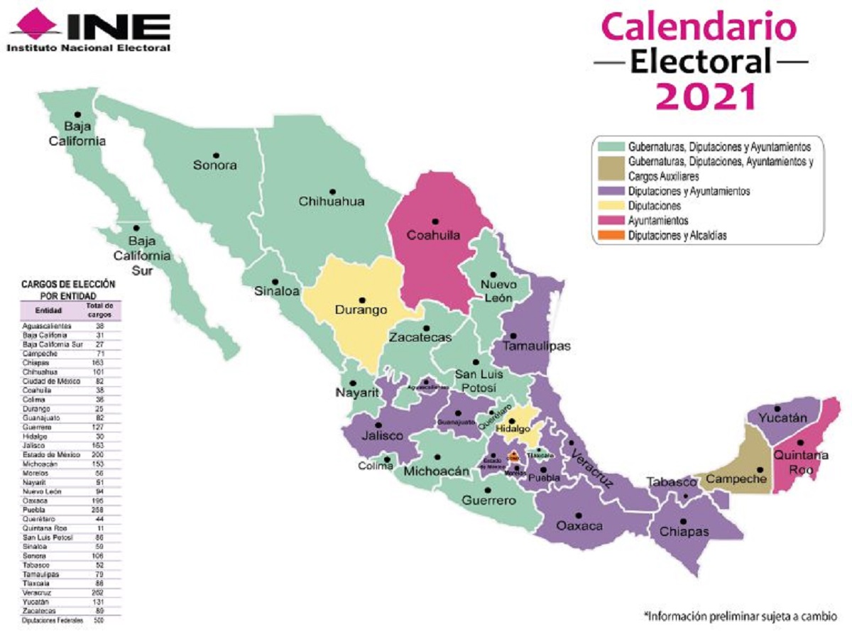 Mapa electoral INE 2021