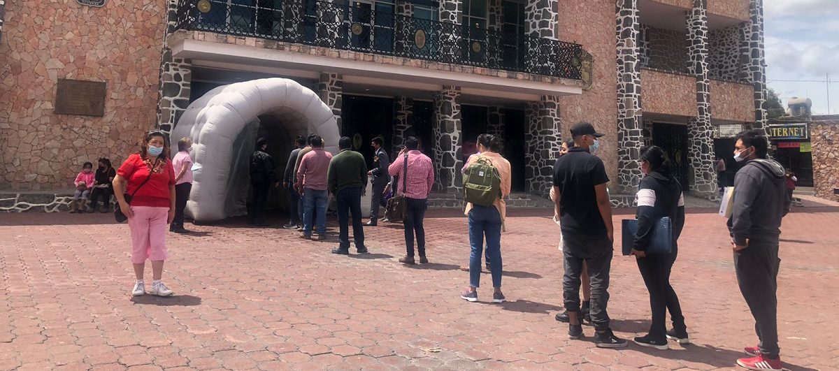 El túnel sanitizante en Tecámac