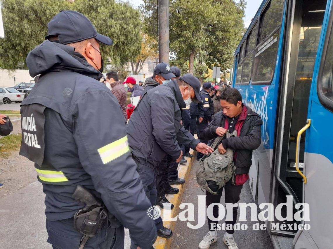 operativos contra robos en transporte público en Edomex