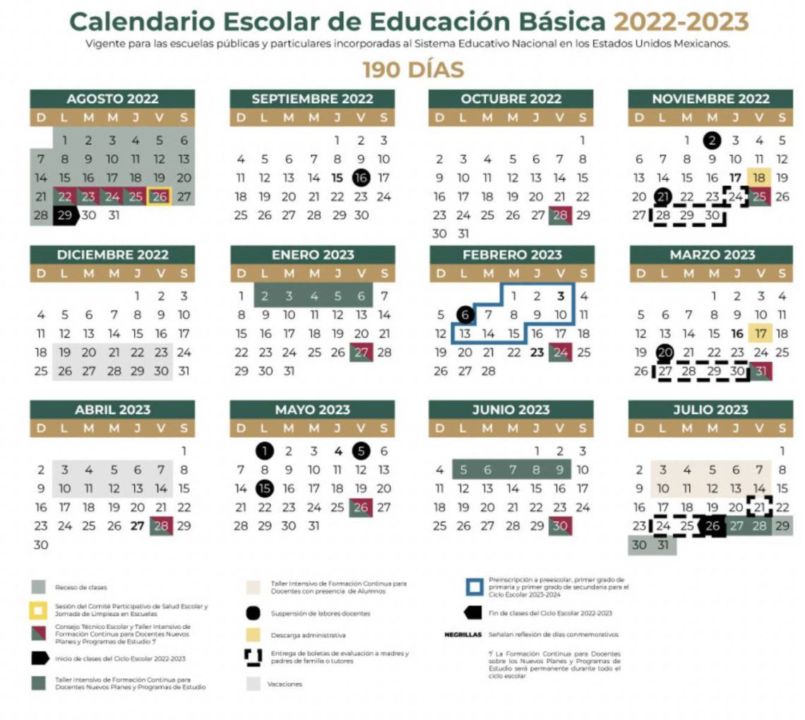 calendario escolar sep 2022 2023