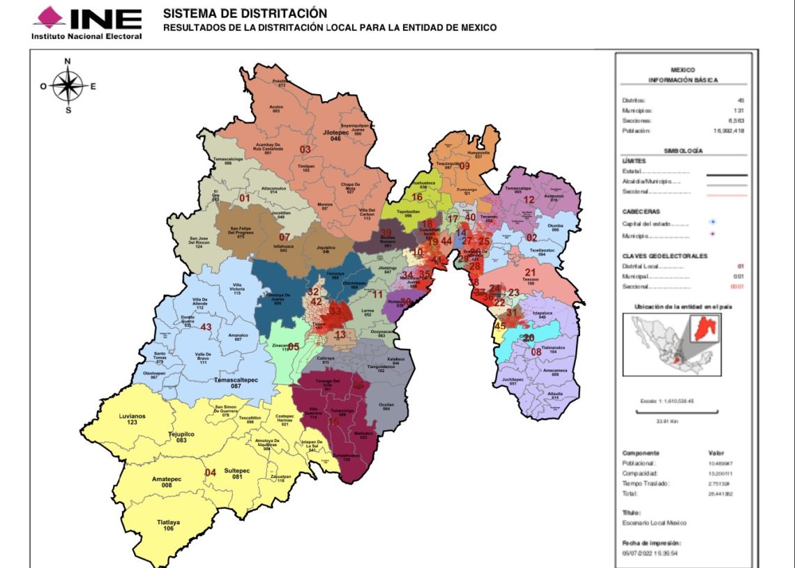 Edomex define la nueva distritación electoral federal y estatal