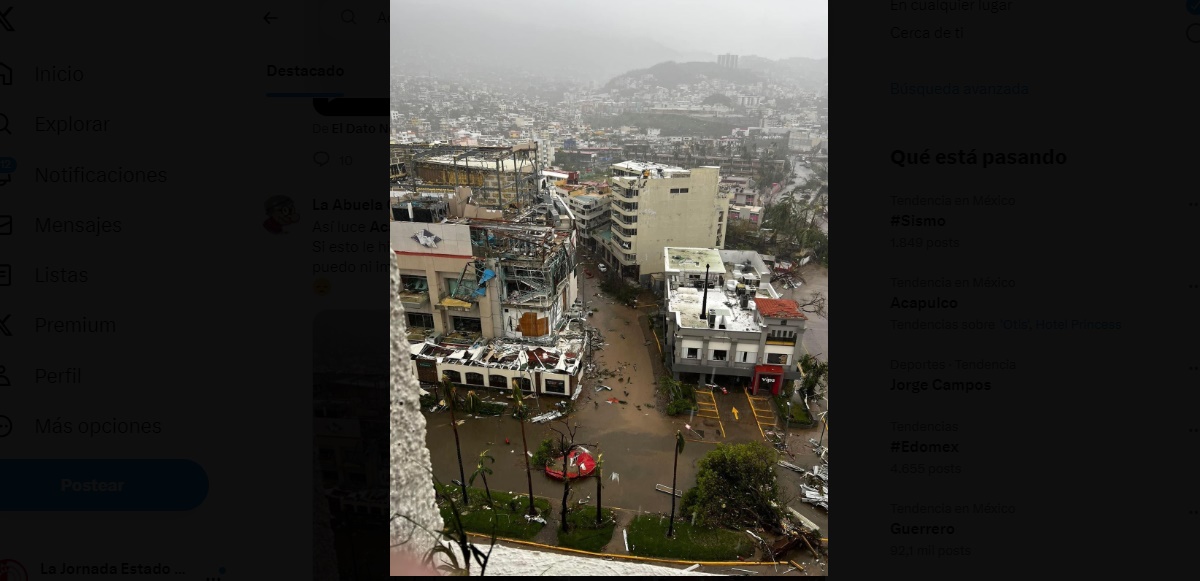 Desde árboles caídos, daños a viviendas, hoteles, hospitales y vehículos, hasta los cortes de energía eléctrica, telefonía, internet y agua, es el saldo que dejó el meteoro categoría 5 que azotó el Puerto de Acapulco. Foto: Especial