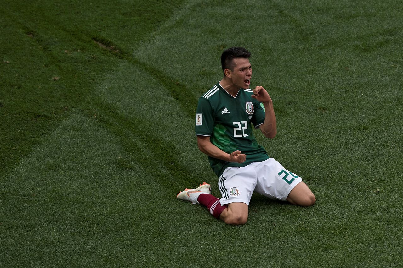 Foto de Hiving Chucky Lozano, cuando anotó gol en el México vs Alemania, que se repetirá en vivo este martes por la tarde.