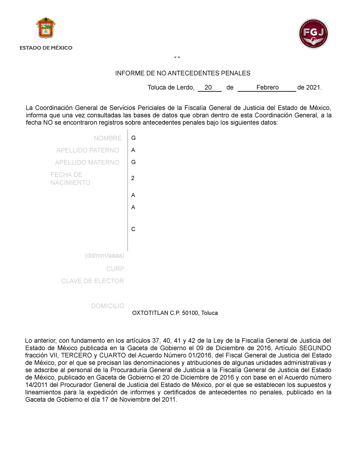 Edomex: Paso a paso para sacar tu carta de antecedentes no penales