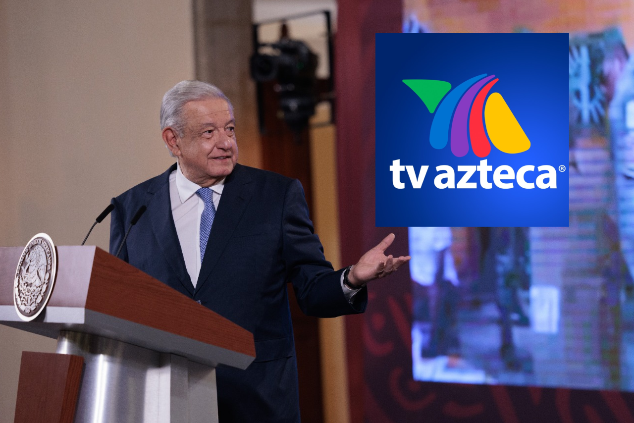 Foto de AMLO quien evidenció la evasión de impuestos de TV Azteca.