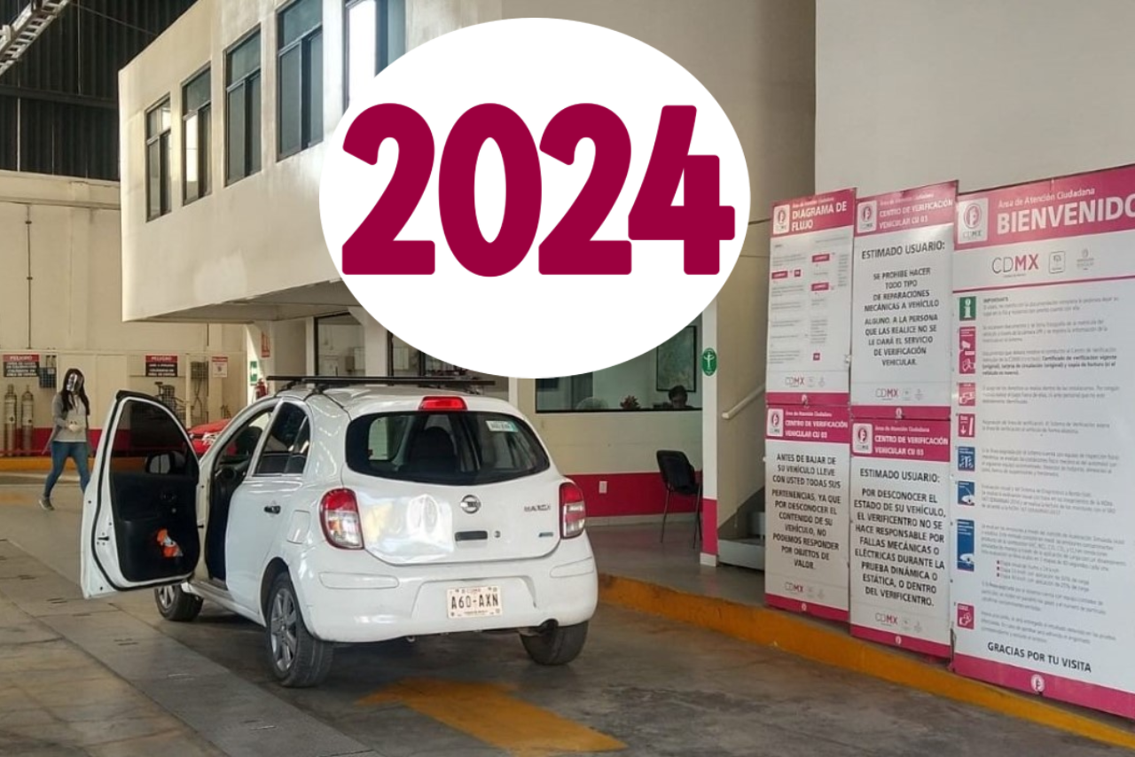 Foto de un Centro de Verificación Vehicular cuyo calendario de 2024 ya fue revelado.