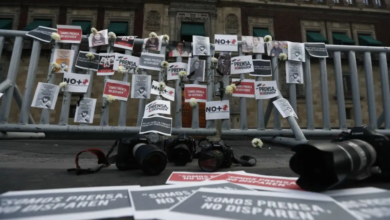 Foto de protestas de periodistas en México, cuyo 2024 se prevee violento.