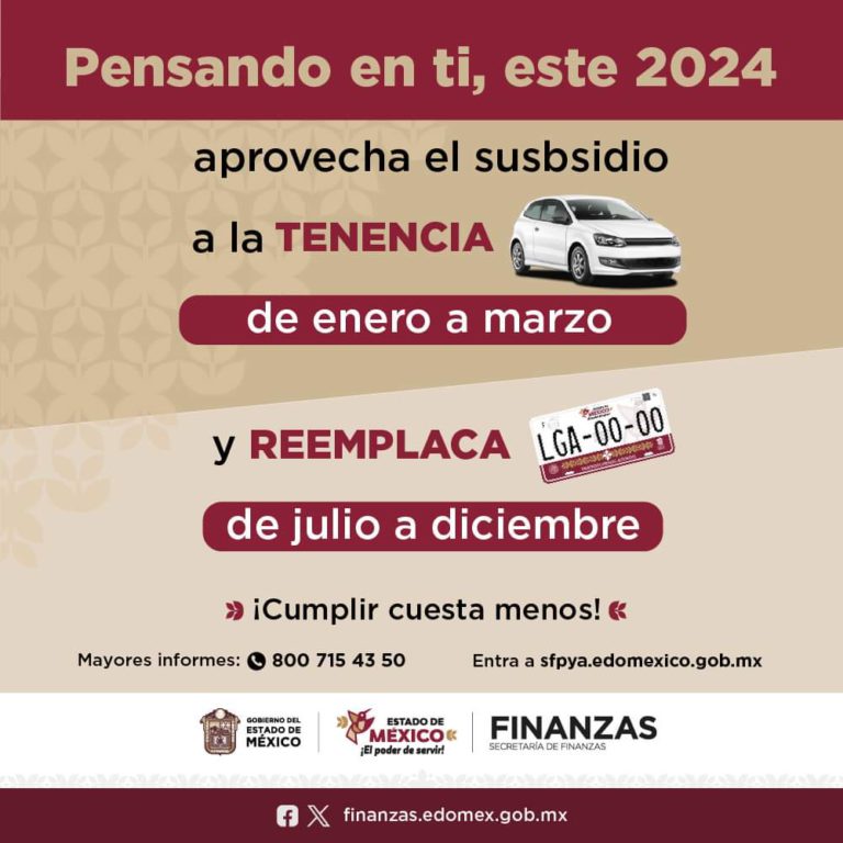 Edomex Subsidio a la tenencia y nuevas fechas para reemplacar este