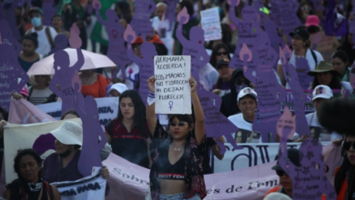 Foto de una protesta por la violencia de género en México.
