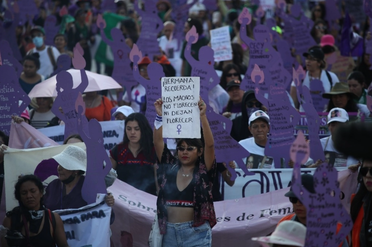 Foto de una protesta por la violencia de género en México.